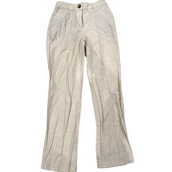 ASOS Design Linen Blend Light Pink High-Waisted Pants UK 2 EU 30 US 00 Petite - Picture 1 of 7